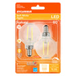 Sylvania Natural G16.5 E12 (Candelabra) LED Bulb Soft White 60 Watt Equivalence 2 pk