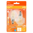 Sylvania Natural G16.5 E12 (Candelabra) LED Bulb Soft White 40 Watt Equivalence 2 pk