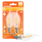 Sylvania Natural B10 E12 (Candelabra) LED Bulb Soft White 40 Watt Equivalence 2 pk