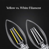 Feit White B10 E12 (Candelabra) Filament LED Bulb Daylight 60 Watt Equivalence 2 pk