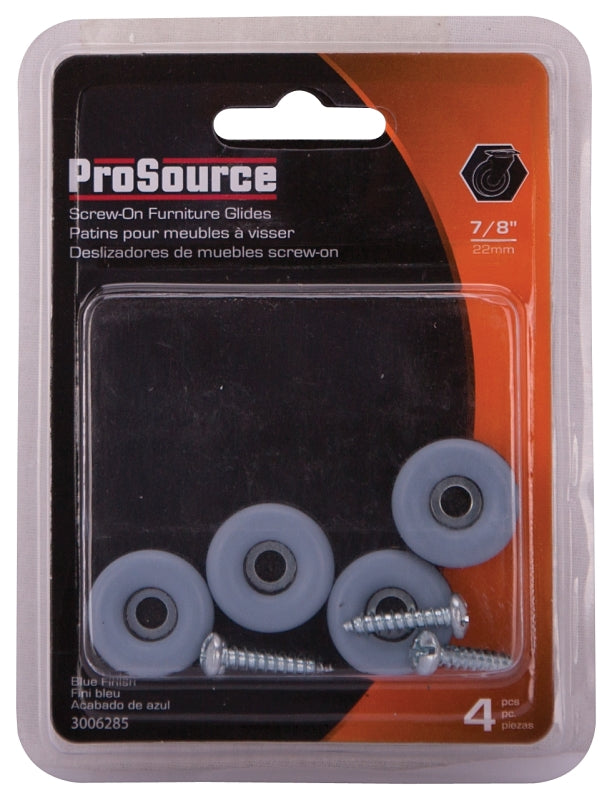 ProSource FE-50107-PS Furniture Glide, Plastic, Blue, Blue, 7/8 x 7/8 x 11/32 in Dimensions