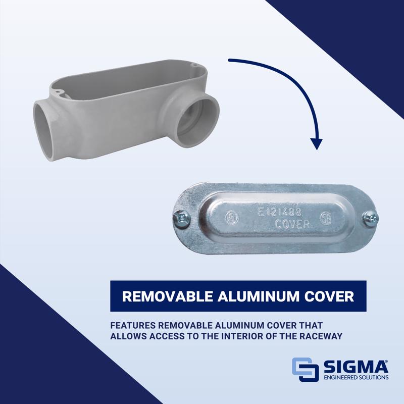Sigma Engineered Solutions ProConnex 1 in. D Die-Cast Aluminum Conduit Body For Rigid/IMC 1 pk