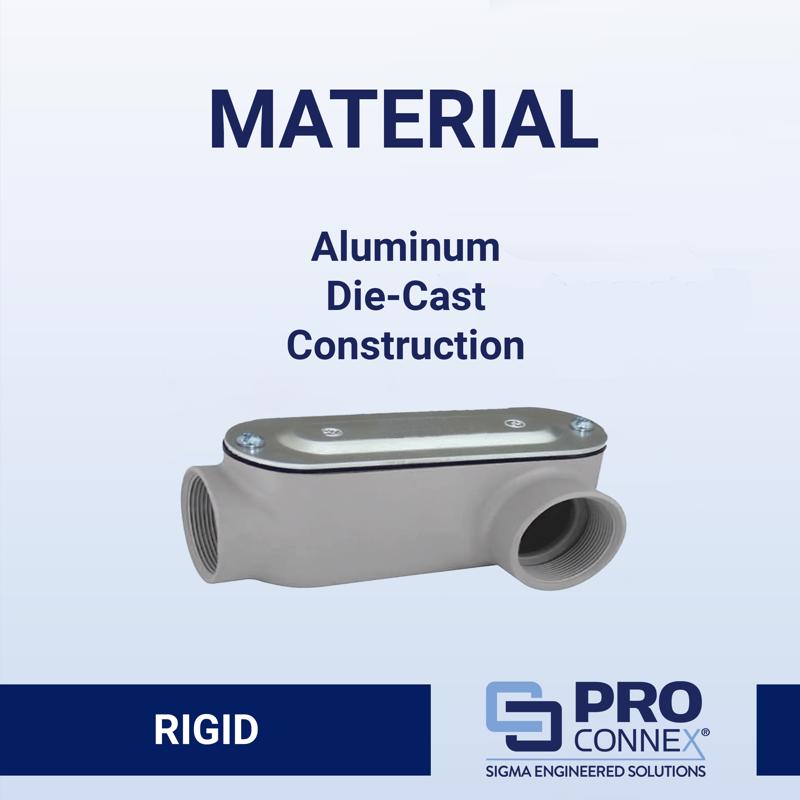 Sigma Engineered Solutions ProConnex 1 in. D Die-Cast Aluminum Conduit Body For Rigid/IMC 1 pk