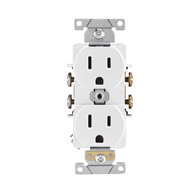 Leviton 15 amps 125 V Duplex White Outlet 5-15R 1 pk