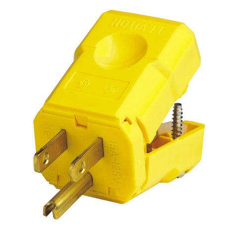 Leviton Python Industrial Nylon Ground/Straight Blade Plug 5-15P 18-10 AWG 2 Pole 3 Wire, Pack of 5
