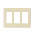 Leviton Decora Plus Light Almond 3 gang Polycarbonate Decorator Screwless Wall Plate 1 pk