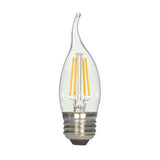 Satco CA10 (Flame Tip) E26 (Medium) LED Bulb Warm White 60 Watt Equivalence 2 pk