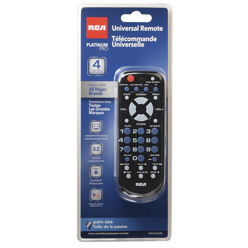 RCA Programmable Universal Remote Control, MACE3006785, RCR504BE ...