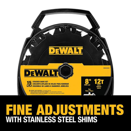 DEWALT DW812DADO Stacked Dado Set, 15-Piece