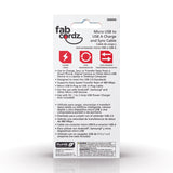 Fabcordz Micro to USB Charge and Sync Cable 6 ft. Black