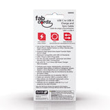 Fabcordz USB-C to USB-A Charge and Sync Cable 6 ft. Black