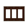 Leviton Decora Brown 3 gang Thermoset Plastic Duplex Wall Plate 1 pk