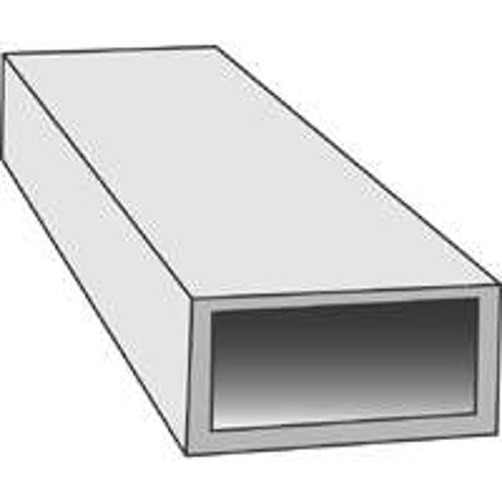 K & S 8262 Decorative Tube, Rectangular, 12 in L, 3/16 in W, 0.014 in Wall, Brass