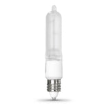 Feit Electric BPQ75/CL/MC Halogen Bulb, 75 W, Candelabra E11 Lamp Base, T4 Lamp, 3000 K Color Temp, 2000 hr Average Life