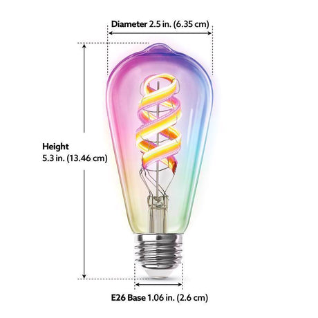 Feit Smart Home ST21 E26 (Medium) Smart-Enabled LED Bulb Amber 60 Watt Equivalence 1 pk