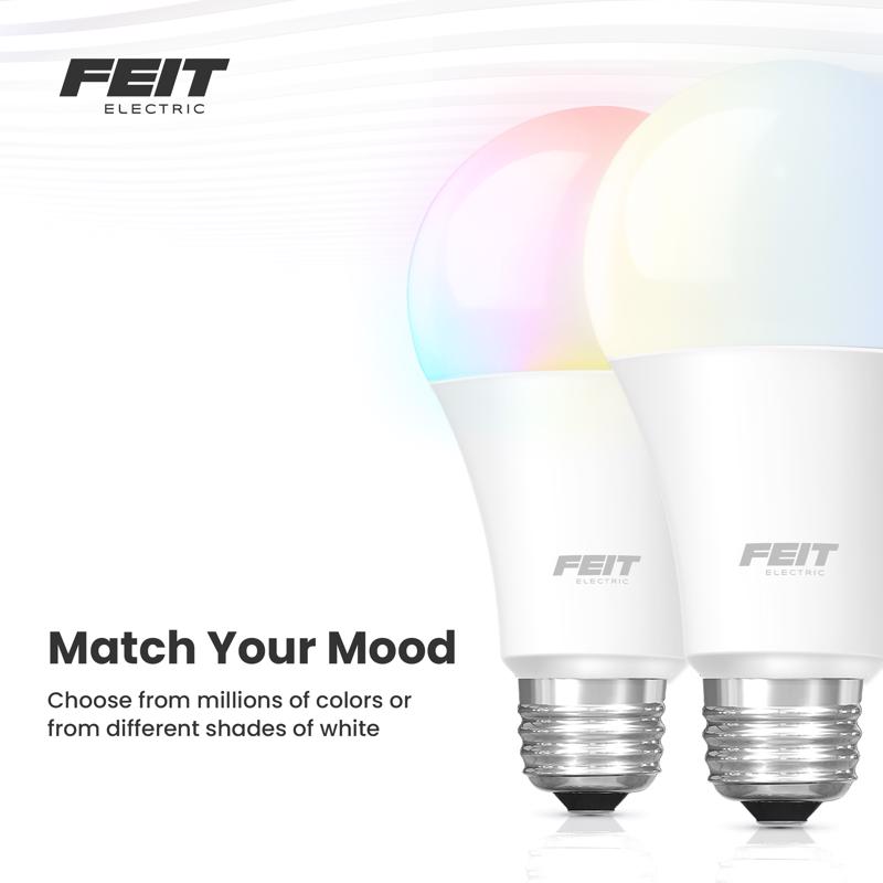 Feit Smart Home A21 E26 (Medium) Smart-Enabled LED Bulb Color Changing 100 Watt Equivalence 1 pk