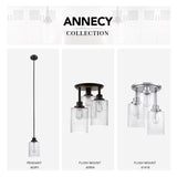 Globe Electric Annecy 15.4 in. H X 12.6 in. W X 12.6 in. L Oil Rubbed Bronze Ceiling Light