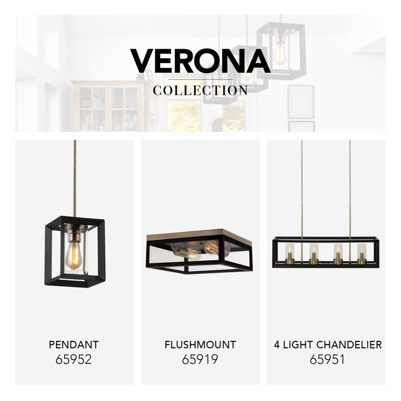 Globe Electric Verona 5.12 in. H X 13 in. W X 13 in. L Dark Bronze Ceiling Light
