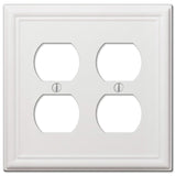 Amerelle Chelsea White 2 gang Stamped Steel Duplex Wall Plate 1 pk