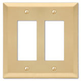 Amerelle Century Satin Brass 2 gang Stamped Steel Decorator Wall Plate 1 pk