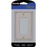 Amerelle Imperial Bead Brushed Nickel 1 gang Metal Decorator Wall Plate 1 pk