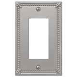 Amerelle Imperial Bead Brushed Nickel 1 gang Metal Decorator Wall Plate 1 pk