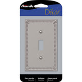 Amerelle Imperial Bead Brushed Nickel 1 gang Metal Toggle Wall Plate 1 pk