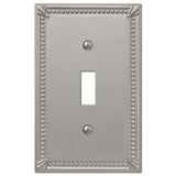Amerelle Imperial Bead Brushed Nickel 1 gang Metal Toggle Wall Plate 1 pk