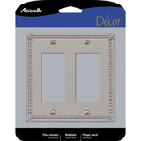 Amerelle Imperial Bead Brushed Nickel 2 gang Metal Decorator Wall Plate 1 pk
