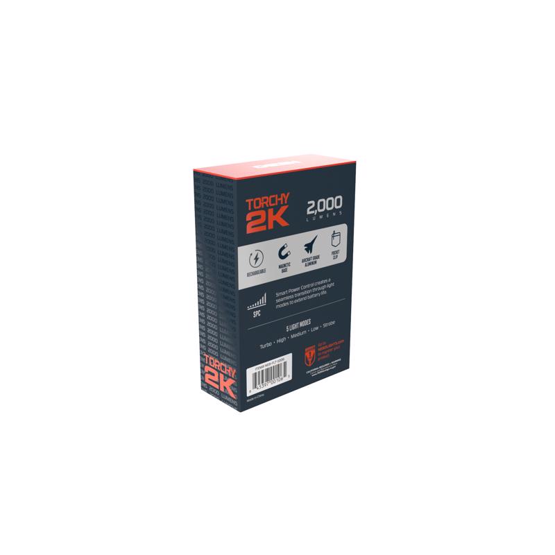 NEBO Torchy 2000 lm Gray LED Pocket Light 18650 Battery