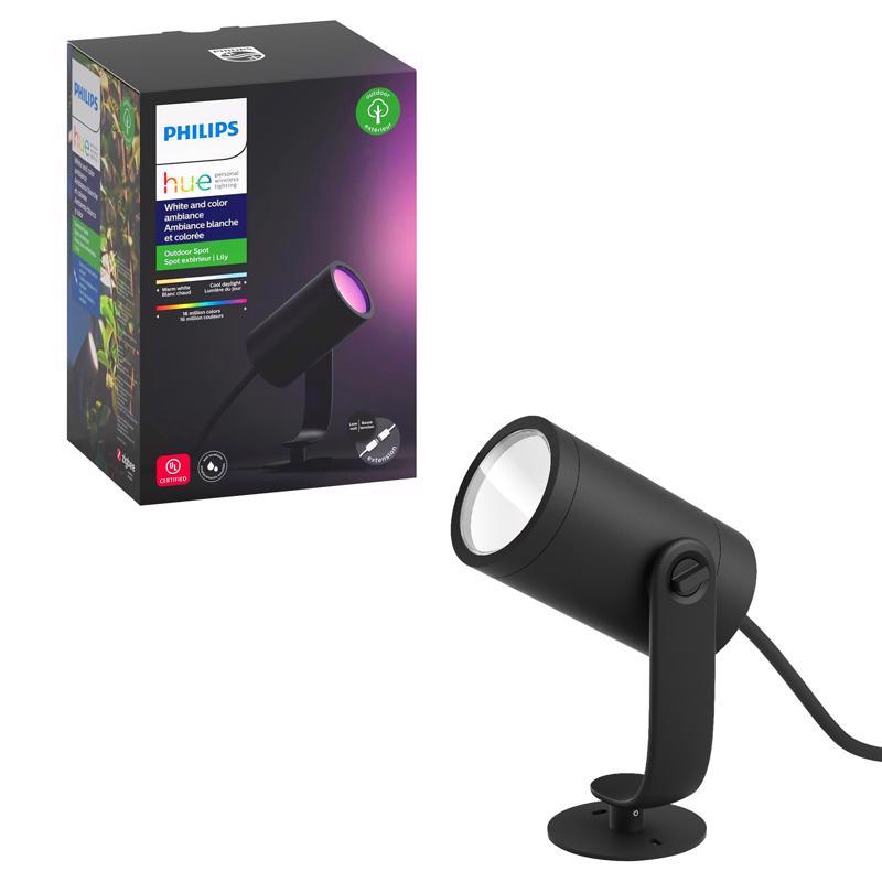 Philips Hue Matte Black Low Voltage 8 W LED Smart-Enabled Spotlight 1 pk