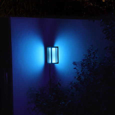 Philips Hue Matte Black Dusk to Dawn LED Smart-Enabled Wall Lantern