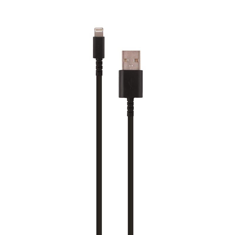 Fusebox Lightning Black USB Cable For Apple 4 ft. L, Pack of 6