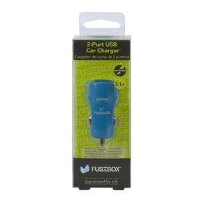 Fusebox Blue 2 Port USB Car Charger For All Mobile Devices, Pack of 6