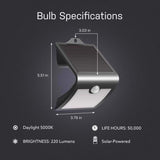 Feit LED Motion-Sensing Solar Powered LED Black Security Floodlight