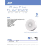 Feit White Plastic Wireless Smart-Enabled Door Chime Bell