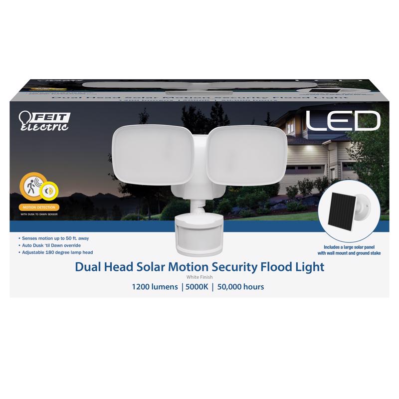 Feit LED Motion-Sensing Solar Powered LED White Security Floodlight