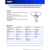 Feit LED Motion-Sensing Solar Powered LED White Security Floodlight