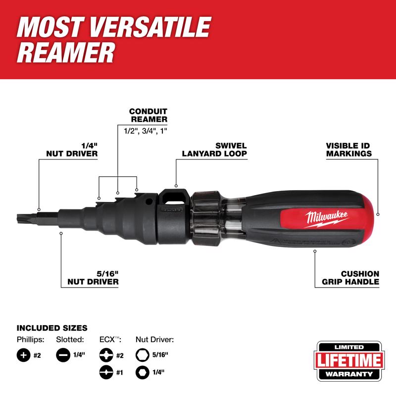 Milwaukee 8.7 in. L Conduit Reamer Steel