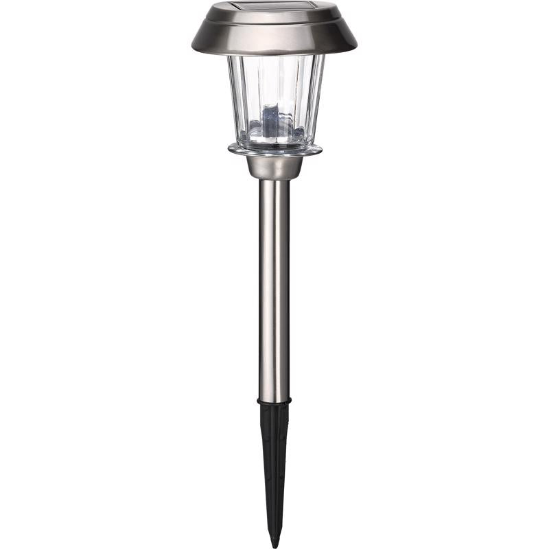 Living Accents Brushed Nickel Solar Powered 0.2 W LED Pathway Light 1 pk, Pack of 12