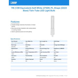 Feit Linear PL GX23 LED Tube Light Soft White 13 Watt Equivalence 1 pk