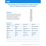 Feit PL GX24Q-3 4-Pin LED Tube Light Bright White 26 Watt Equivalence 1 pk