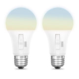 Feit A19 E26 (Medium) LED Bulb Adjustable White 75 Watt Equivalence 2 pk