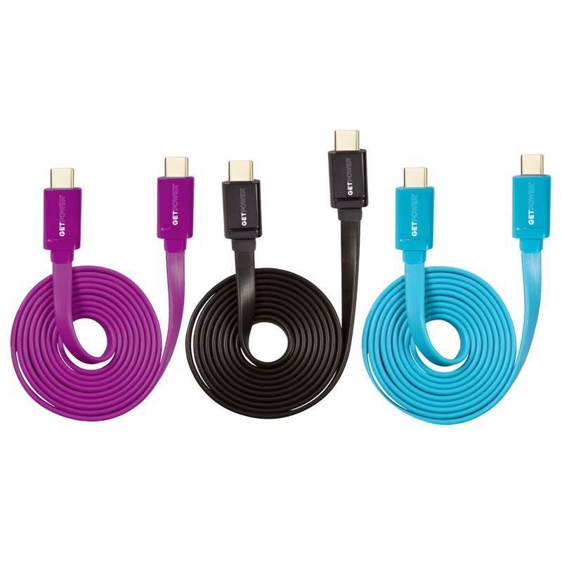 GetPower Assorted Flat USB Charge/Sync Cable For Universal 4 ft. L, Pack of 30