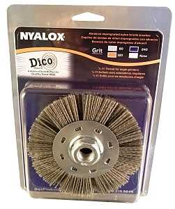 Dico 7200075 Wheel Brush, 4-1/2 in Dia, 5/8-11 Arbor/Shank, Nyalox Bristle