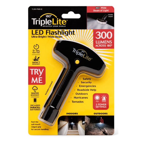 TripleLite 300 lm Black LED Flashlight AA Battery