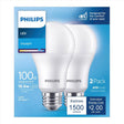 Philips A19 E26 (Medium) LED Bulb Daylight 100 Watt Equivalence 2 pk