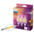 Philips BA11 E12 (Candelabra) LED Bulb Soft White 60 Watt Equivalence 3 pk