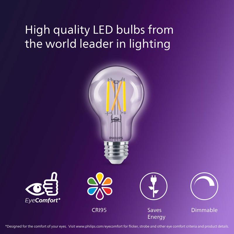 Philips A19 E26 (Medium) LED Bulb Soft White 60 Watt Equivalence 2 pk