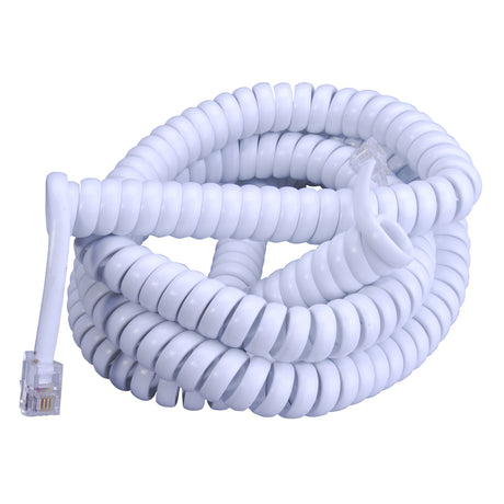 Monster Just Hook It Up 25 ft. L White Telephone Handset Coil Cord